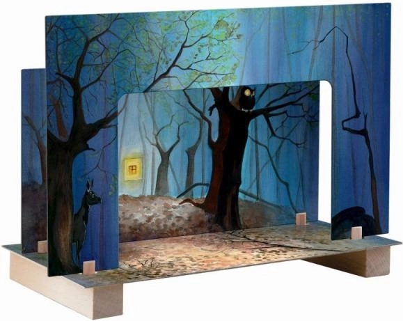 Escena del bosque con efecto 3D