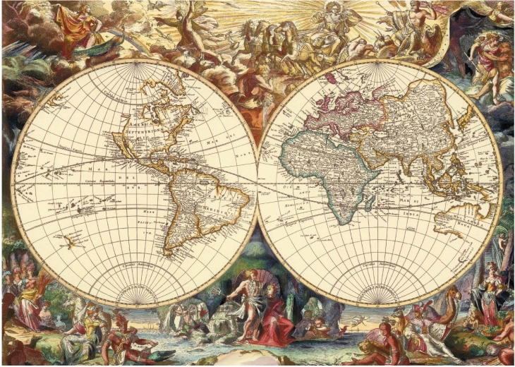 Mapa histórica llena de detalles