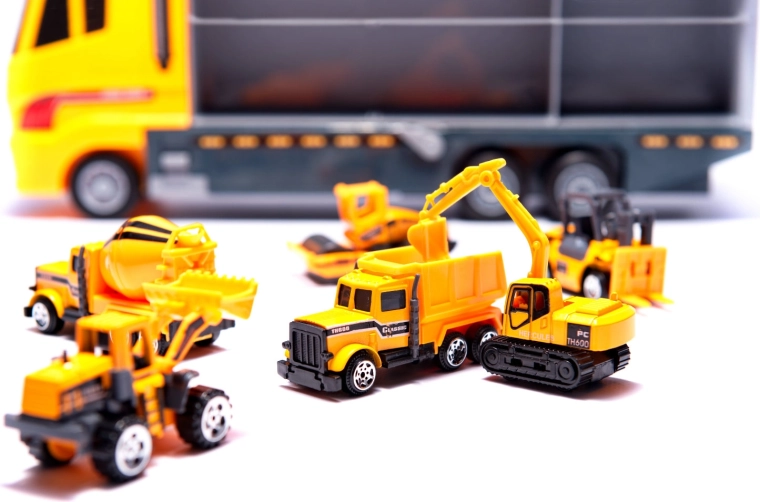 Seis máquinas de construcción para un juego creativo