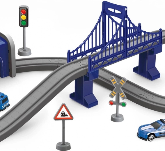 Vía flexible de hasta 300 cm con puente y túnel