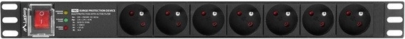 PDU profesional 1U para rack 19" con 7 tomas