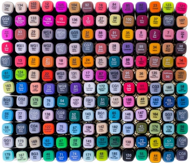 Amplia paleta de 168 tonos