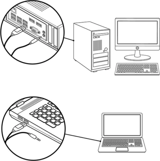 Conexión sencilla a PC y portátil