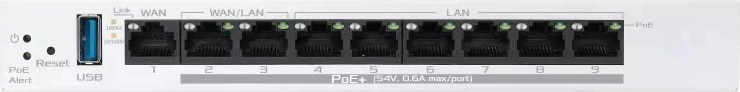 Nueve puertos gigabit para una red flexible