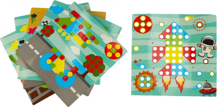 Tablero de mosaico y plantillas