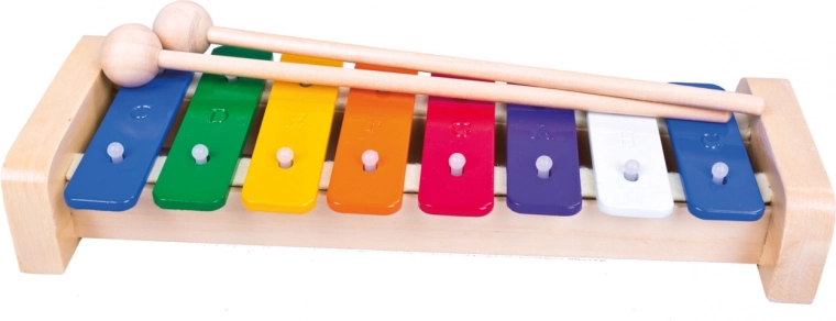 Xilófono de colores con baquetas