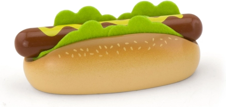 Hot dog de madera realista