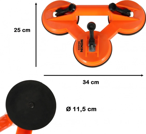 Tres ventosas para máxima seguridad