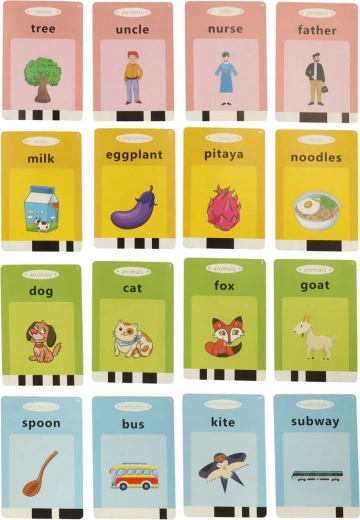 112 tarjetas a color divididas por categorías