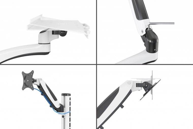 Posicionamiento fluido del monitor con pivot de 360°
