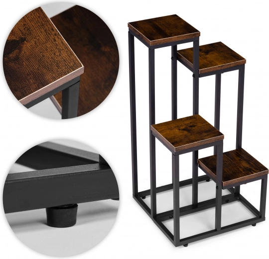 Acero resistente y superficie con decoración efecto madera