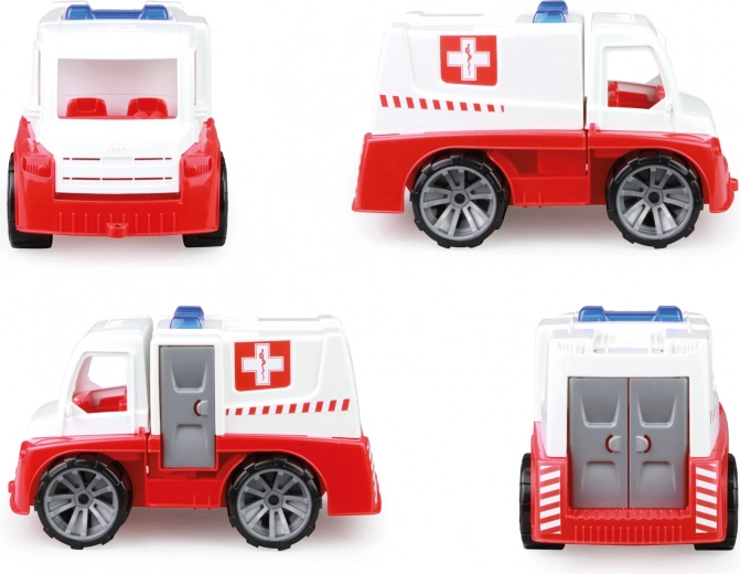 Ambulancia mecánica con elementos abatibles