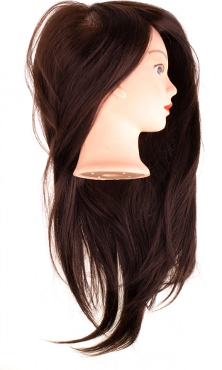 Cabello castaño largo y realista