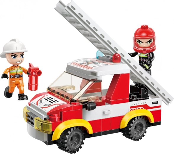 Dos minifiguras de bomberos y accesorios