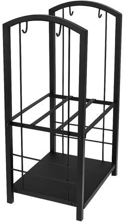 Dos niveles de almacenamiento para orden junto a la chimenea