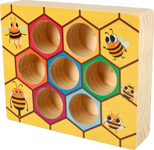 Colmena de abejas de colores de madera maciza