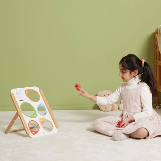 Marco de madera y tres saquitos