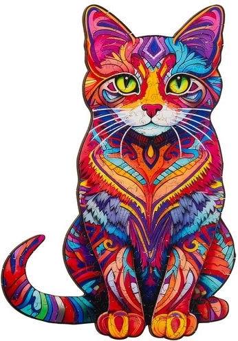 Forma original de gato y colores vibrantes