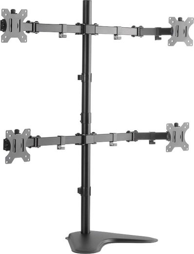 Ergonomía y flexibilidad para cuatro pantallas