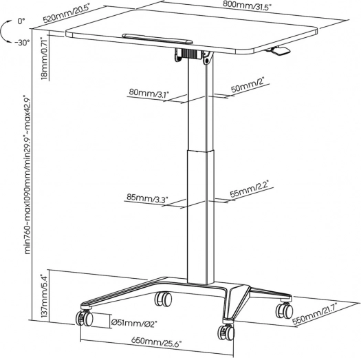 Ergonomía con tablero inclinable