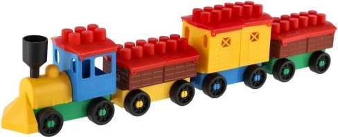 Tren colorido con tres vagones