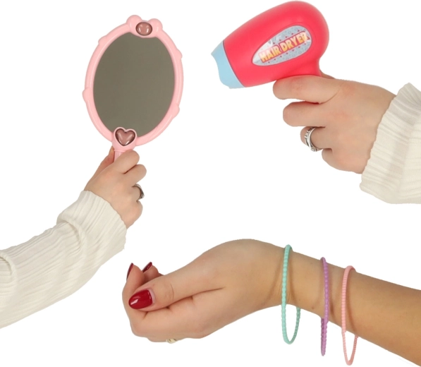 Ligero “secador” y espejo para juego de roles