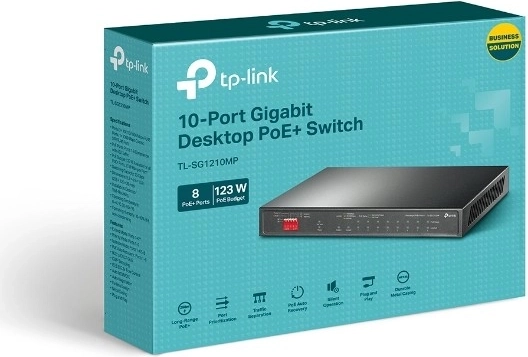 8× PoE+ con un presupuesto total de 123 W