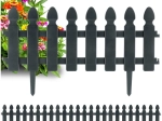 Valla de bordura para jardín gris 49 × 21 cm, set de 4 unidades
