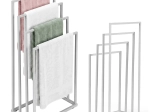 ModernHome toallero metálico de pie con 4 brazos, blanco