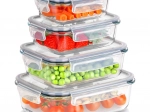 Tarros de vidrio para alimentos con tapa y junta, set de 4 unidades