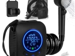 Ducha portátil de camping TRIZAND 8000 mAh con bomba y pantalla LED, USB, IPX8