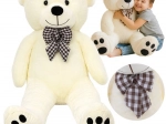 Oso de peluche Kruzzel 100 cm ecru con lazo