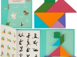 Libro magnético de tangram – rompecabezas lógico Montessori de madera 3D