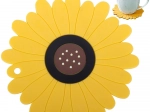 Posavasos de silicona con forma de girasol