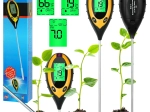 Probador digital de suelo 4 en 1 para medir pH, humedad y temperatura