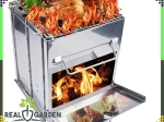 Estufa cohete plegable para camping con parrilla