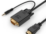 Convertidor HDMI a VGA con audio de 3,5 mm, 3 m, negro