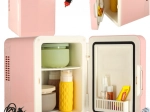 Mini nevera eléctrica portátil 2 en 1 rosa 4L