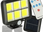 Lámpara solar con sensor de movimiento y crepuscular 120 LED