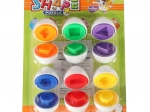 Huevos educativos encajables para reconocer formas y colores, 6 uds