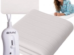 Almohadilla eléctrica calefactable RUHHY 150 × 80 cm, blanca