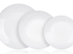 Juego de vajilla ZELIE, 18 piezas, de vidrio, blanco