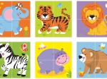 VIGA bloques de madera Zoo – 6 imágenes, 4 piezas