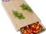 Tabla de cortar de bambú Ruhhy con recipientes extraíbles