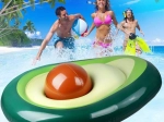Colchoneta inflable con forma de aguacate con hueso desmontable 150 cm