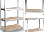 Estantería metálica PLONOS de 174 × 80 × 40 cm, galvanizada, 4 estantes, capacidad de carga de 600 kg