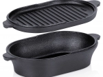 Fuente ovalada de hierro fundido con tapa 2en1 cast line 28 × 16 cm, 1,2 l