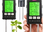 Medidor digital de suelo 6 en 1 con LCD: humedad, pH, temperatura, luz y fertilidad