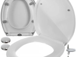 Asiento de inodoro RUHHY con cierre suave y liberación rápida, blanco universal
