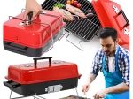 Parrilla de carbón de mesa portátil y plegable con tapa